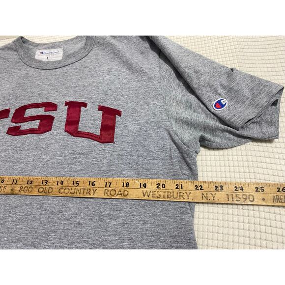 Vintage Champion FSU T-Shirt Size L Gray Red Print Cotton Blend College Style - Picture 5 of 6